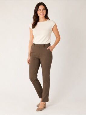 Tristan Brown Slim Straight-Leg Dress Pants Made in Canada Size 8